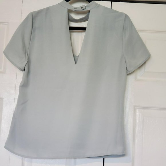 Blue V Neck Choker Top - Picture 3 of 3